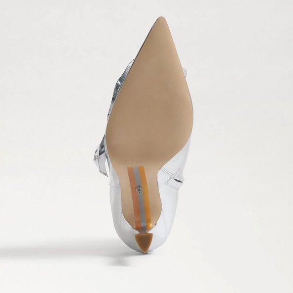 NEW Sam Edelman Esmae Stiletto Ankle Booties Silver Pointed Toes Size 6.5 - Picture 2 of 15